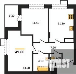 2-к квартира, вторичка, 50м2, 3/13 этаж