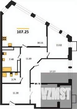 3-к квартира, вторичка, 107м2, 8/21 этаж