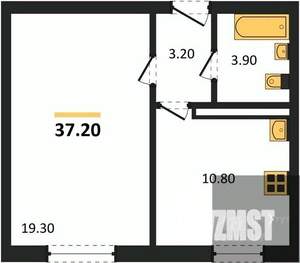 1-к квартира, вторичка, 37м2, 1/17 этаж