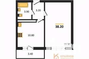1-к квартира, вторичка, 38м2, 13/17 этаж