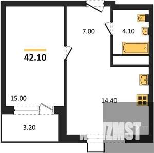 1-к квартира, вторичка, 42м2, 6/13 этаж