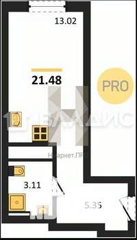 Студия квартира, вторичка, 21м2, 9/27 этаж