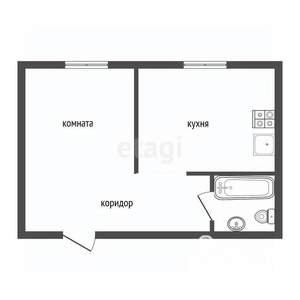 1-к квартира, вторичка, 23м2, 4/5 этаж