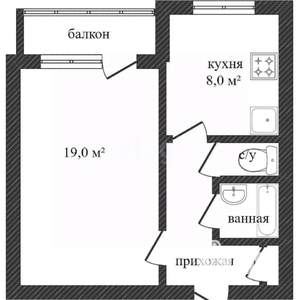 1-к квартира, вторичка, 38м2, 8/10 этаж