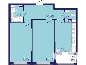 2-к квартира, вторичка, 65м2, 4/18 этаж