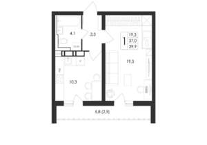 1-к квартира, вторичка, 40м2, 4/17 этаж