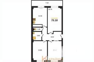 3-к квартира, вторичка, 73м2, 10/15 этаж