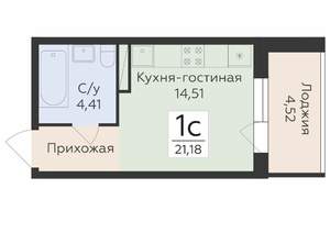 Студия квартира, вторичка, 21м2, 7/18 этаж