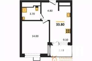 1-к квартира, вторичка, 34м2, 11/11 этаж