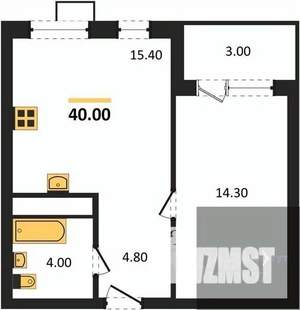 1-к квартира, вторичка, 40м2, 5/13 этаж