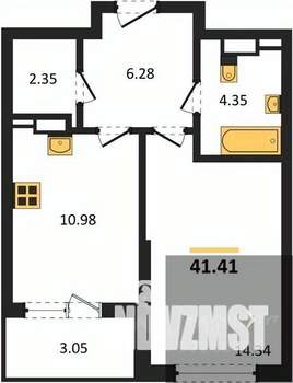 1-к квартира, вторичка, 41м2, 10/22 этаж