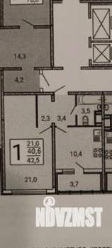 1-к квартира, вторичка, 43м2, 5/18 этаж