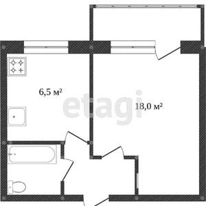 1-к квартира, вторичка, 33м2, 5/5 этаж