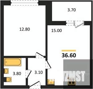 1-к квартира, вторичка, 37м2, 7/17 этаж