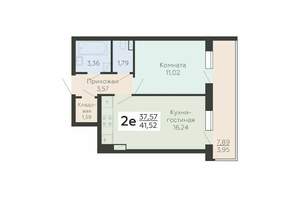 2-к квартира, вторичка, 42м2, 16/19 этаж