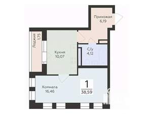 1-к квартира, вторичка, 39м2, 9/12 этаж