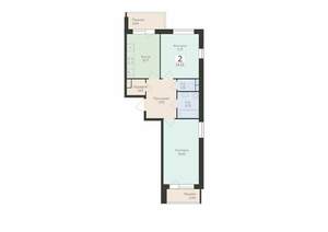2-к квартира, вторичка, 55м2, 8/17 этаж
