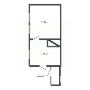 1-к квартира, вторичка, 21м2, 1/1 этаж