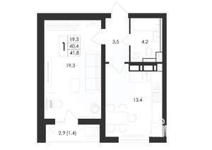 1-к квартира, вторичка, 42м2, 10/17 этаж