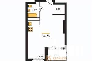 Студия квартира, вторичка, 36м2, 4/28 этаж