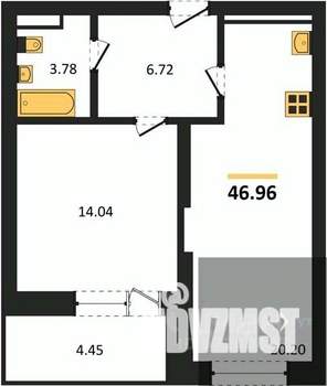 1-к квартира, вторичка, 47м2, 10/28 этаж