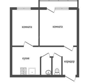 2-к квартира, вторичка, 45м2, 3/5 этаж