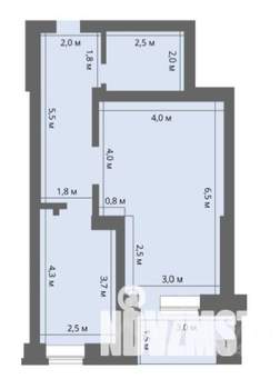 1-к квартира, вторичка, 53м2, 1/16 этаж