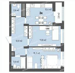 2-к квартира, строящийся дом, 61м2, 5/13 этаж