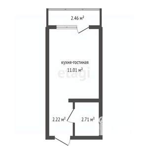 Студия квартира, вторичка, 17м2, 18/22 этаж