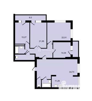 4-к квартира, вторичка, 153м2, 4/26 этаж