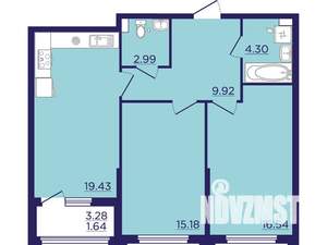 2-к квартира, вторичка, 70м2, 2/18 этаж