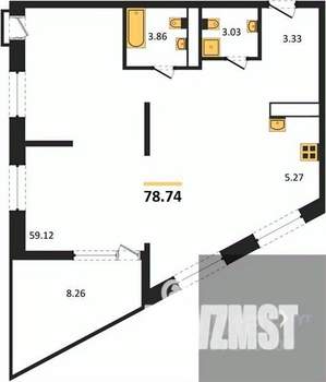 3-к квартира, вторичка, 79м2, 19/21 этаж