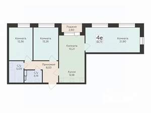 4-к квартира, вторичка, 85м2, 9/12 этаж