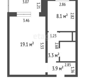 1-к квартира, вторичка, 40м2, 7/10 этаж