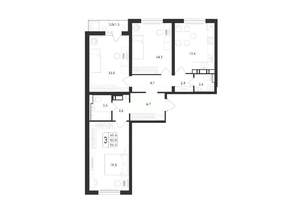 3-к квартира, вторичка, 87м2, 3/17 этаж