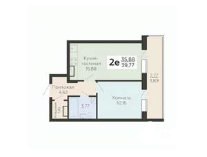 2-к квартира, вторичка, 40м2, 16/19 этаж