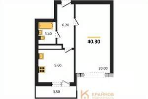 1-к квартира, вторичка, 40м2, 17/25 этаж