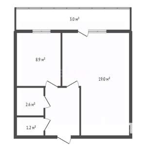 1-к квартира, вторичка, 41м2, 2/9 этаж