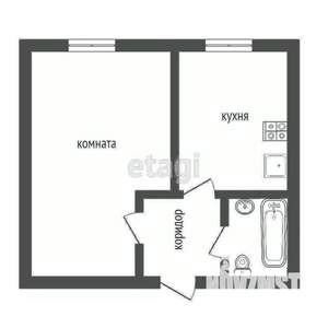 1-к квартира, вторичка, 25м2, 4/5 этаж