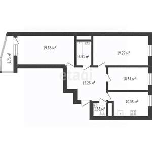 3-к квартира, вторичка, 83м2, 7/18 этаж
