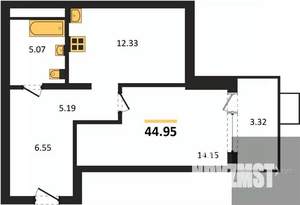 1-к квартира, вторичка, 45м2, 14/21 этаж