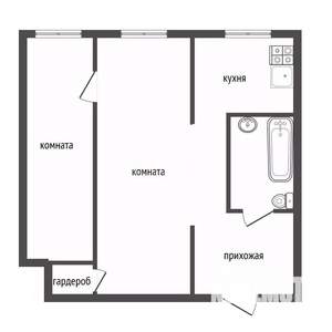 2-к квартира, вторичка, 40м2, 5/5 этаж