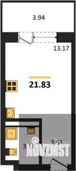 Студия квартира, вторичка, 22м2, 21/28 этаж