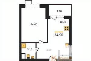 1-к квартира, вторичка, 35м2, 6/11 этаж