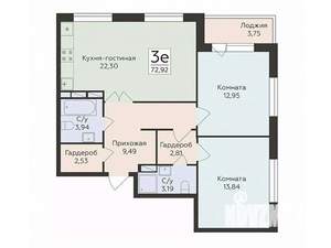 3-к квартира, вторичка, 73м2, 4/18 этаж