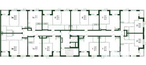 2-к квартира, строящийся дом, 54м2, 2/13 этаж