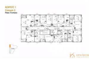 1-к квартира, строящийся дом, 44м2, 15/15 этаж