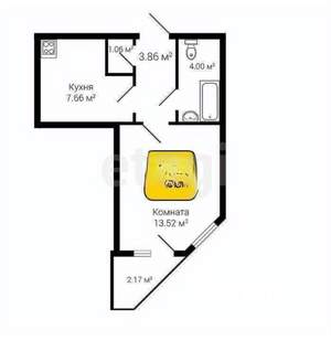 1-к квартира, вторичка, 31м2, 5/20 этаж