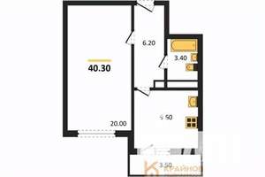 1-к квартира, вторичка, 40м2, 19/25 этаж