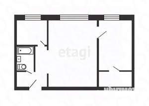 2-к квартира, вторичка, 43м2, 1/5 этаж